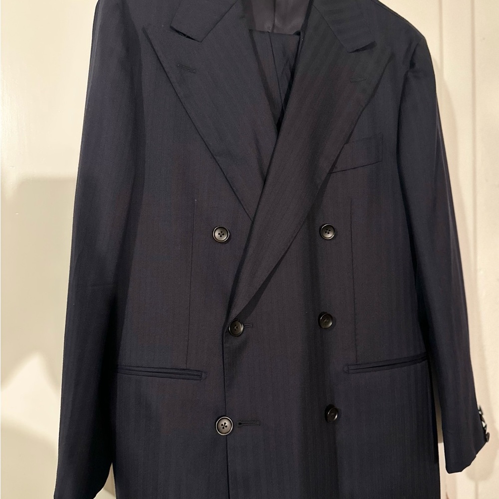 SUITSUPPLY navy blue Double-Breasted Men's suit